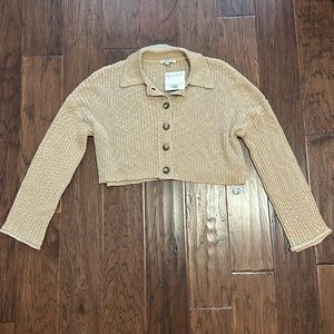 Light brown cropped cardigan